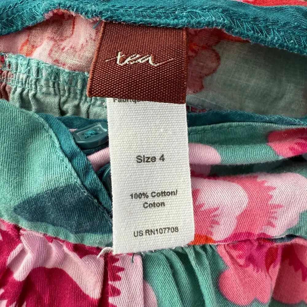 Tea Collection Size 4 100% Cotton Destination China Tai Kang Floral Dress